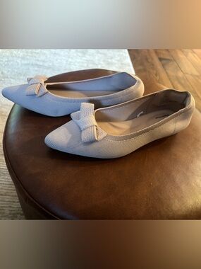 Seychelles| knit Pointed Knit Bow Flats - Light pink